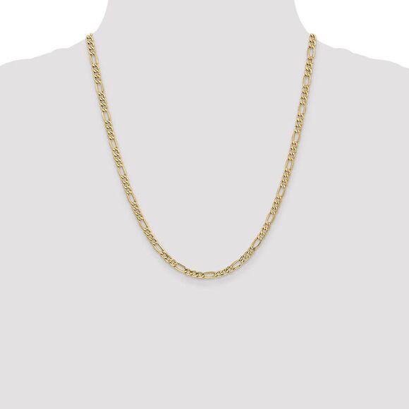 4.5mm, 10k Yellow Gold Hollow Figaro Chain Necklace, 22 Inch - Picture 2 of 8